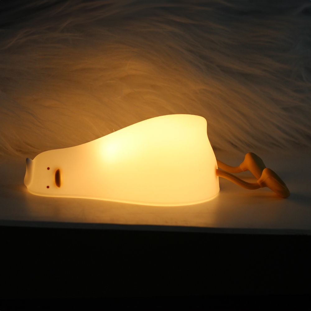 TelForceone LED naktinė lempa LAZY DUCK FNL-01 baltos spalvos silikoninė Forever Light