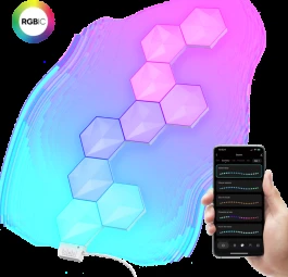 Trust GXT 903 VYBZ RGB šešiakampių šviesos panelių 3 pakuočių prailginimo rinkinys | Balta