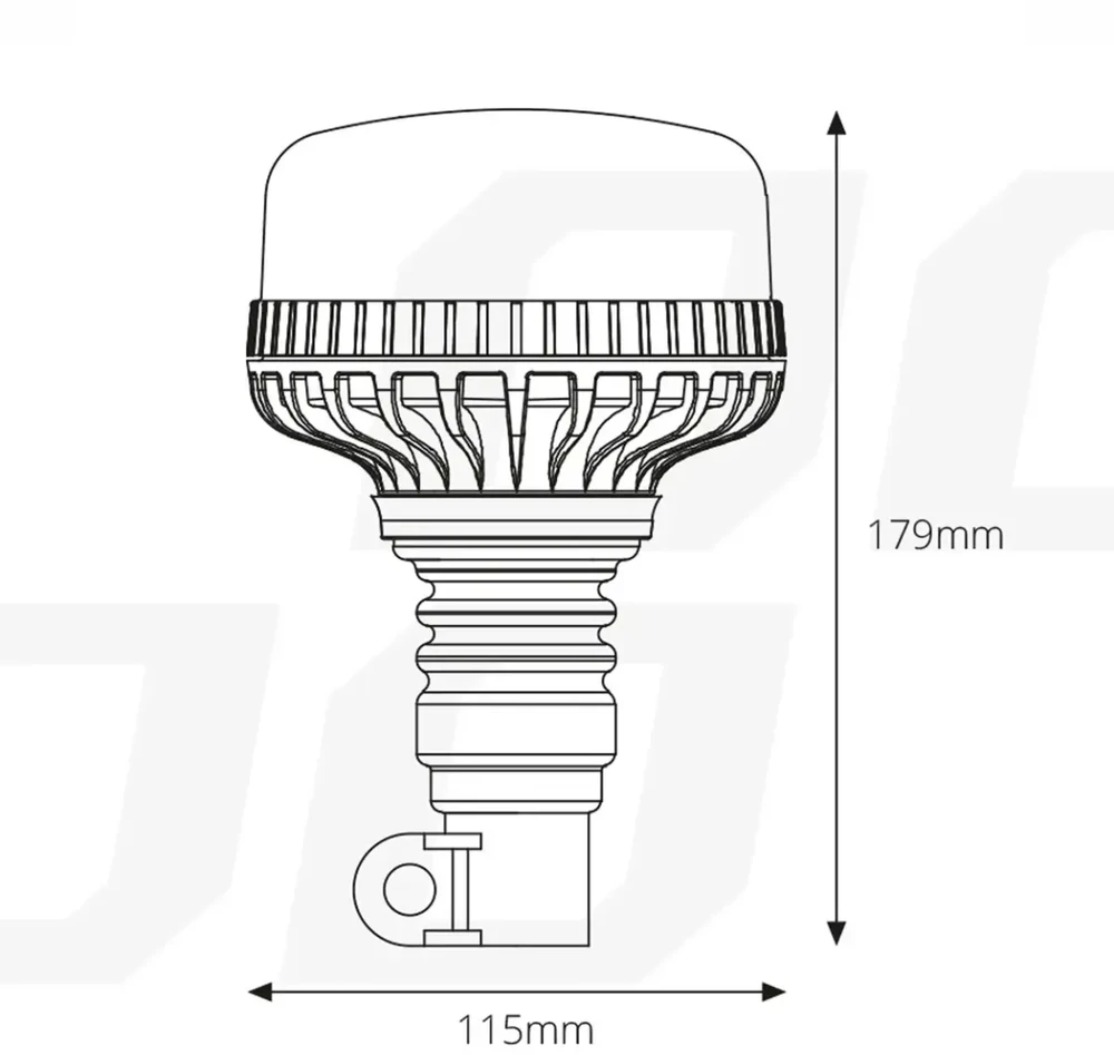 LED įspėjamoji lempa 36 LED flex R65 R10 12V 24V W03p AMIO-02293