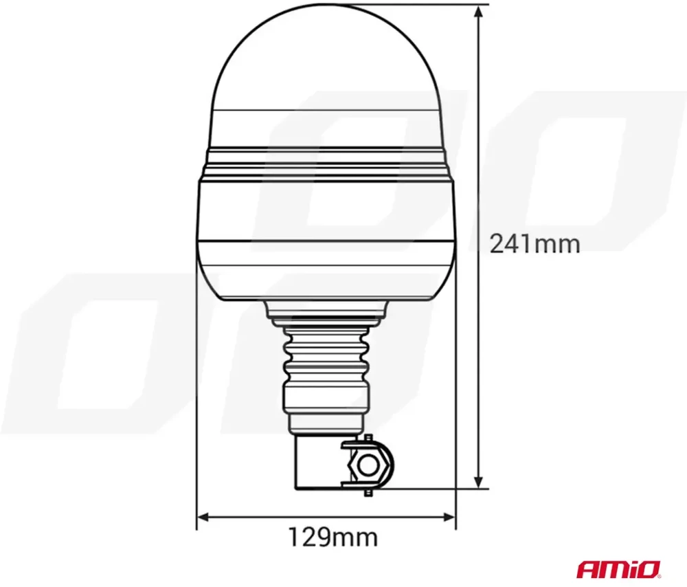 LED įspėjamoji lempa WAR09P 39 LED flex R65 R10 12V 24V AMIO-01501