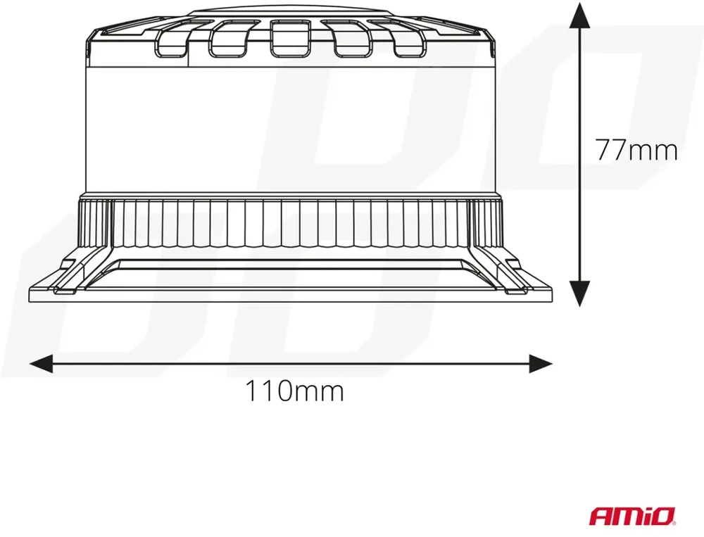 LED įspėjamoji lempa W28B 12V 24V AMIO-04106