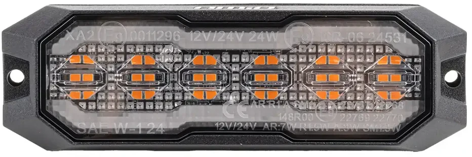 LED įspėjamoji lempa su pozicine ir gabaritine šviesa R65 R148 12V/24V 24W AMIO-04859