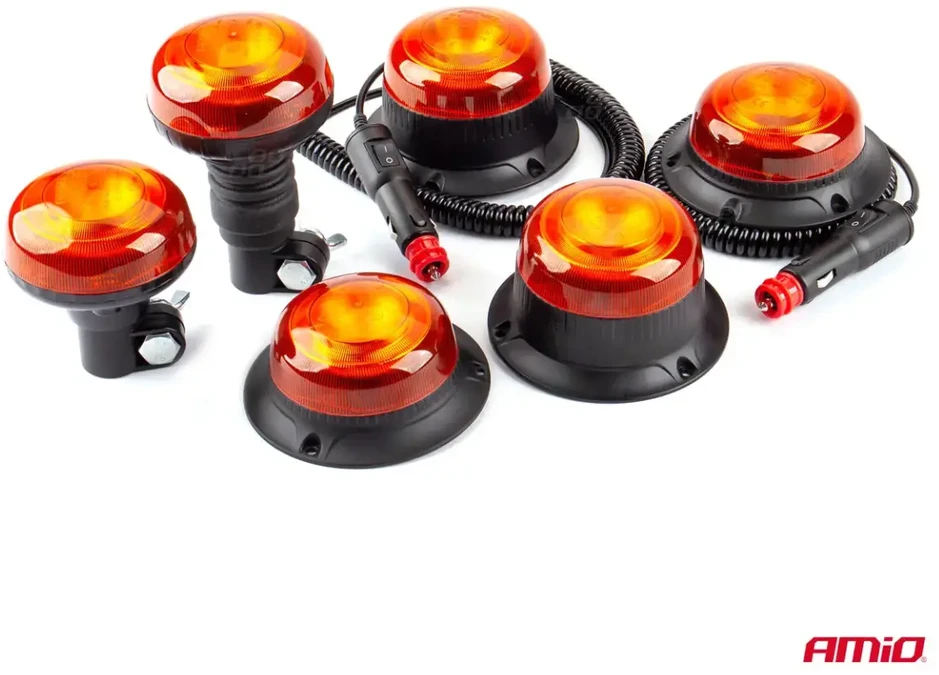 LED įspėjamoji lempa su magnetu W21m R65 R10 18LED 12/24V IP56 AMIO-02925