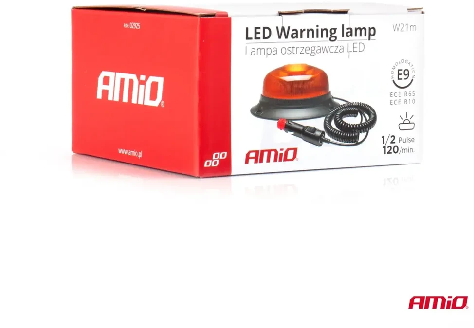 LED įspėjamoji lempa su magnetu W21m R65 R10 18LED 12/24V IP56 AMIO-02925