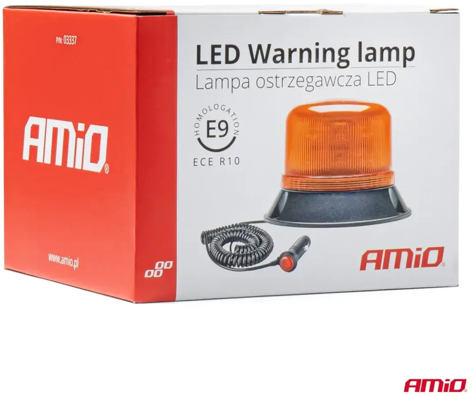 LED įspėjamoji lempa su magnetu W22m, ECE R10 60LED 12/24V IP66 AMIO-03337