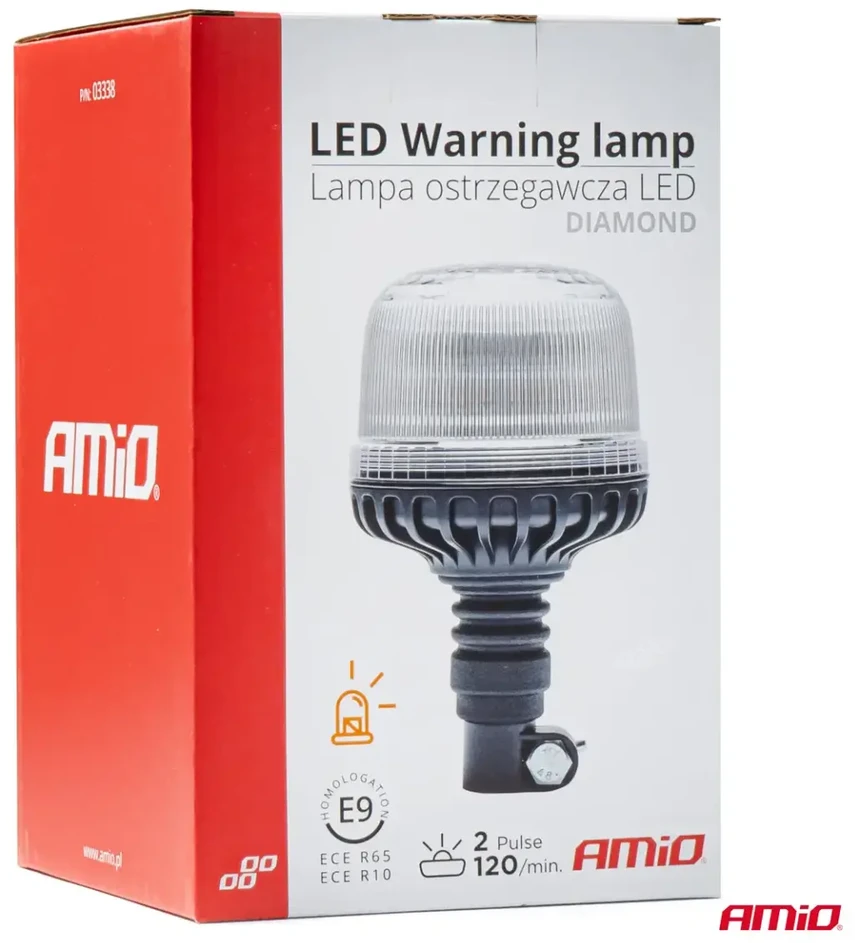 LED įspėjamasis žibintas W25p 24LED 12/24V IP66 AMIO-03338