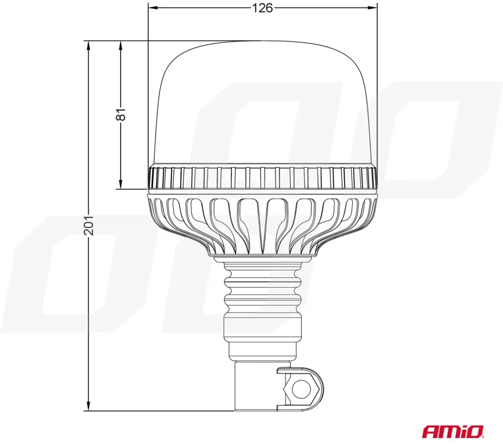 LED įspėjamasis žibintas W25p 24LED 12/24V IP66 AMIO-03338