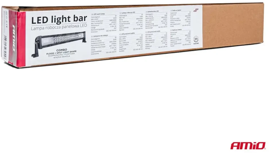 Amio LED panelinė darbo lempa SLIM, lenkta, 52 cm, 9-36V, AWL44