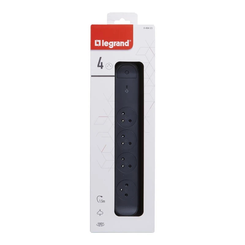 Legrand Prailginimo laidas 4x2pz 1.5m juodas