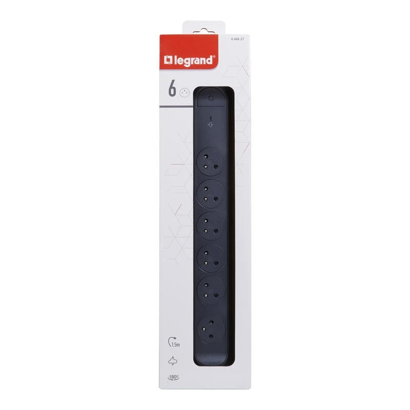 Legrand Prailginimo laidas 6x2pz 1,5m juodas