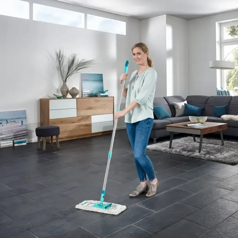 LEIFHEIT grindų šepetys su sulankstoma rankena dėžutėje Profi XL medvilninis plus 42 cm