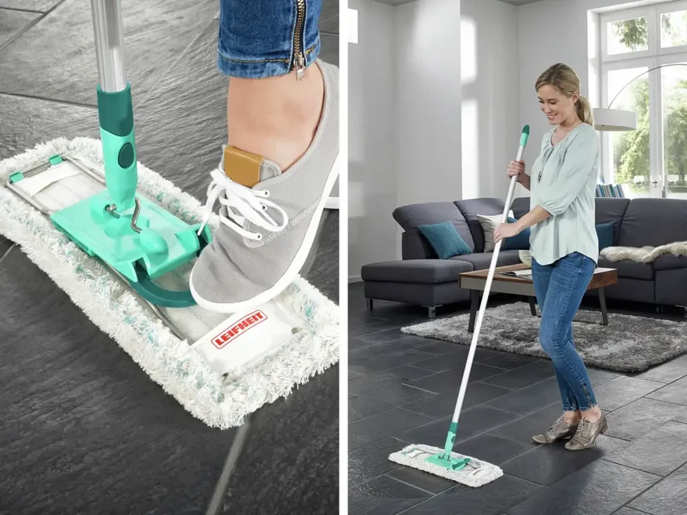 Leifheit Profi XL cotton plus mop Cotton/Fiber Pilkas, Turquoise, Baltas