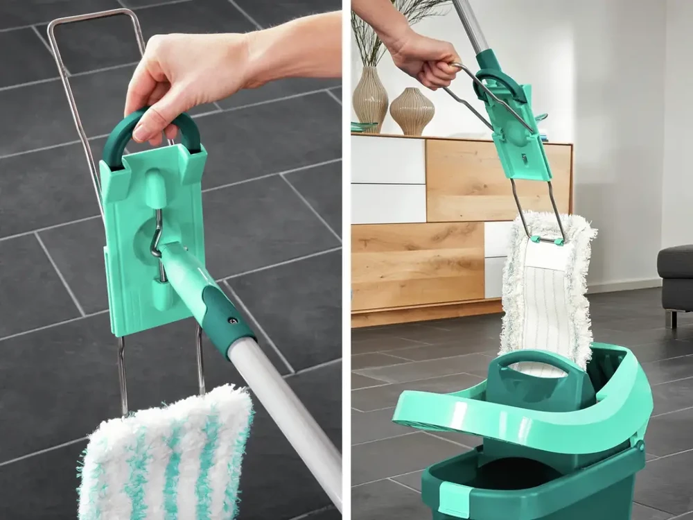 Grindų šepetys "Profi MicroDuo" su metaliniu kotu (42 cm)
