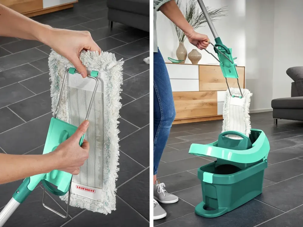 Leifheit Profi Cotton Plus mop Fiber Pilkas, Turquoise, Baltas