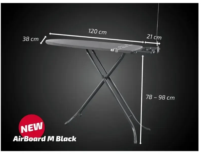 Leifheit Lyginimo lenta Air Board M Juodas 120x38cm