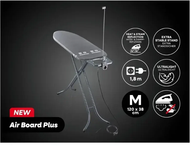 Leifheit Lyginimo lenta Air Board M Juodas Plus 120x38cm