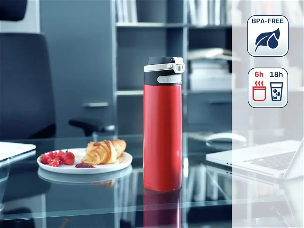 Leifheit 03273 travel mug 600 ml Juodas, Raudona Nerūdijantis plienas