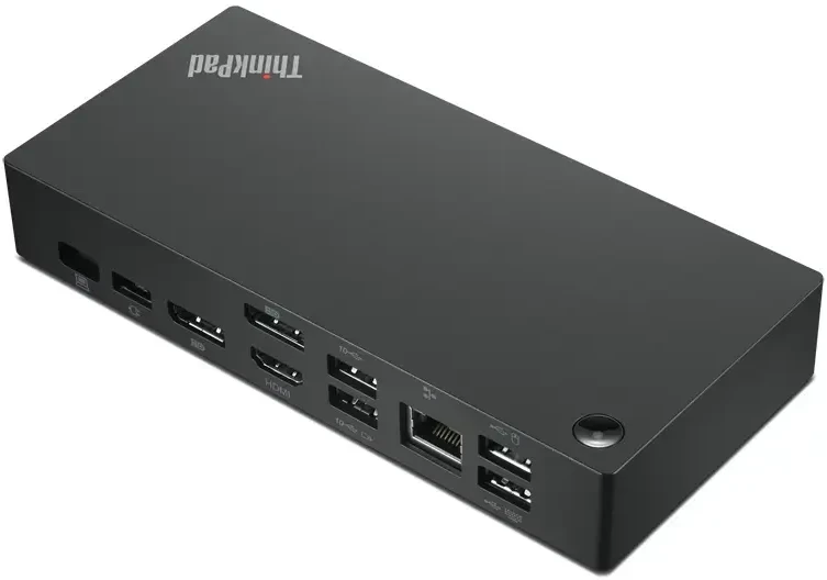 „Lenovo“ universalus USB-C dokas (su 135 W maitinimo adapteriu) | „ThinkPad“ | Ethernet LAN (RJ-45) jungtys: 1 | DisplayPort jungčių kiekis: 1 | HDMI jungčių kiekis: 1