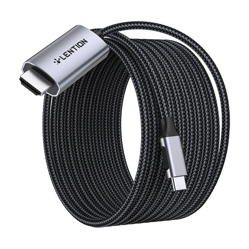 Lention USB-C į HDMI laidas, pintas 3 metrų kabelis