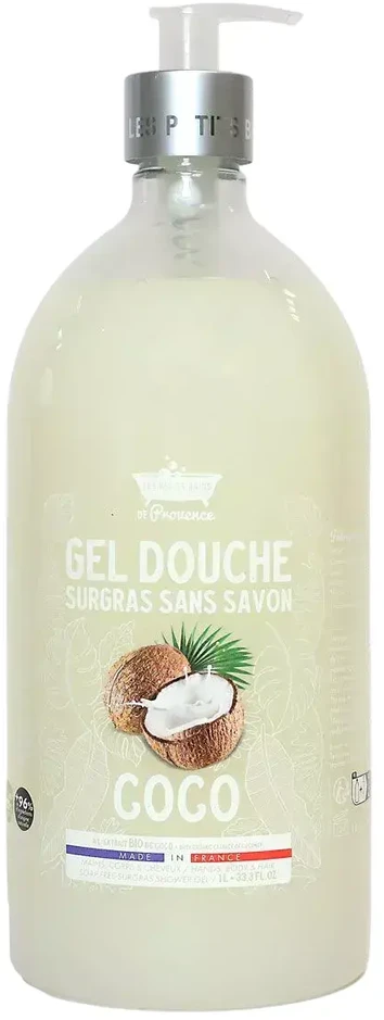 Les Petites Bains de Provence Coconut Dušo želė For Sensitive Skin, 1000 ml