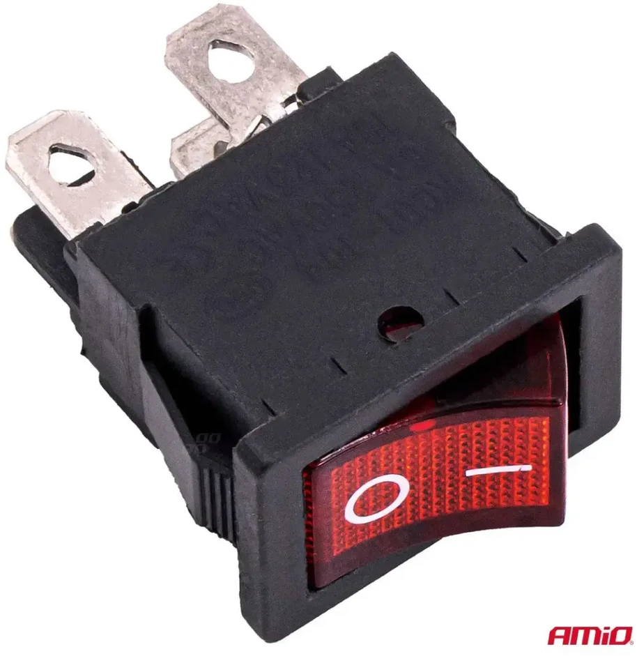 Rotorinis jungiklis su raudonu apšvietimu 6a 250v amio-04439
