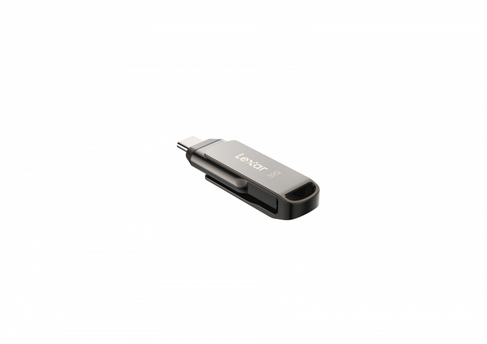 Lexar | 2 viename USB atmintinė, kurios skaitymo greitis siekia 100 MB/s | „JumpDrive Dual Drive D400“ | 32 GB | C ir A tipo USB 3.1 | Pilkas