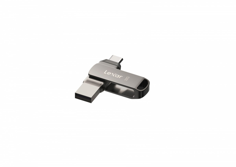 Lexar | 2 viename USB atmintinė, kurios skaitymo greitis siekia 100 MB/s | „JumpDrive Dual Drive D400“ | 32 GB | C ir A tipo USB 3.1 | Pilkas