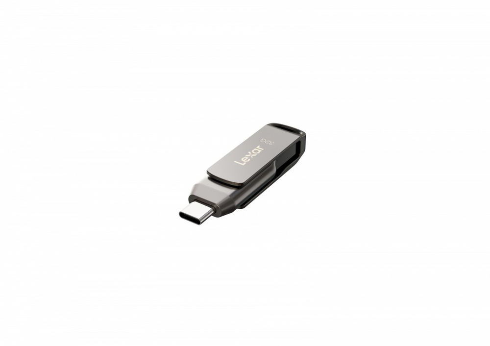 Lexar | 2 viename USB atmintinė, kurios skaitymo greitis siekia 100 MB/s | „JumpDrive Dual Drive D400“ | 32 GB | C ir A tipo USB 3.1 | Pilkas