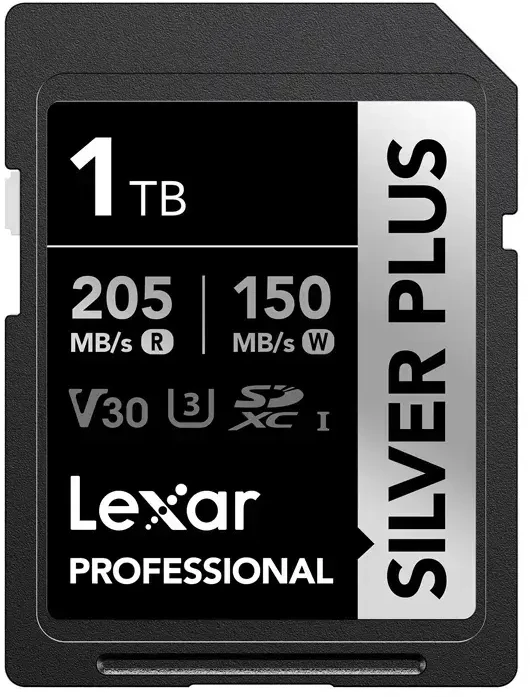 SDXC atminties kortelė - Lexar Professional Sidabrinis PLUS SDXC 1TB 205MB/s skaitymas, 150MB/s rašymas