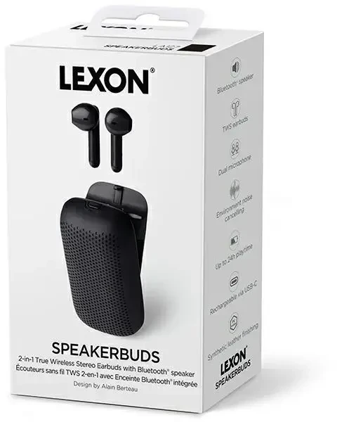 Lexon Speakerbuds belaidės ausinės su Bluetooth Speaker juodos spalvos LA127N