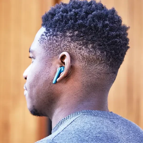 „Lexon Speakerbuds“ belaidės ausinės su „Bluetooth“ garsiakalbiu, mėlynas LA127B