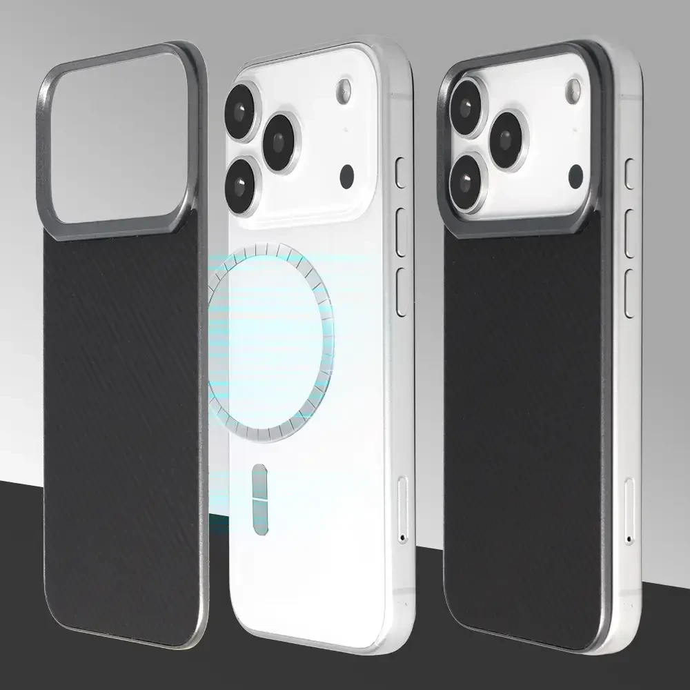 Dėklas Liavec Carbon Layer Magsafe Aramid Fiber Cover skirtas Apple iPhone 17 Pro juodas