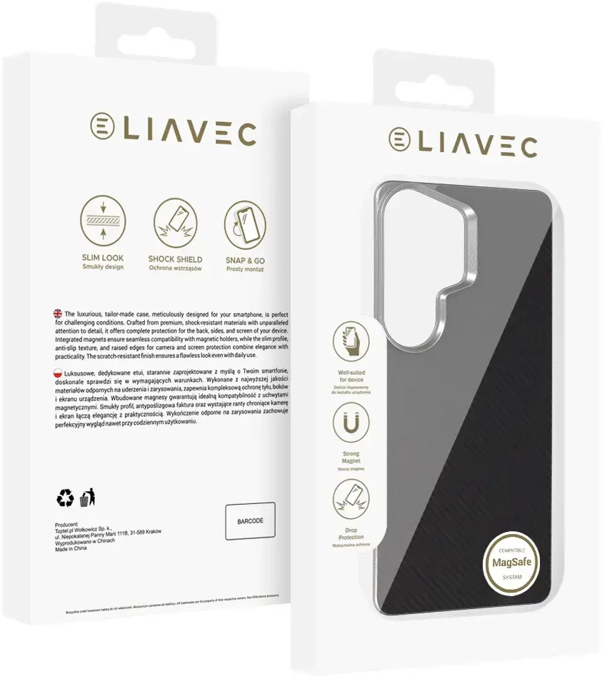 Dėklas Liavec Carbon Layer Magsafe Aramid Fiber Cover skirtas Samsung Galaxy S26 Ultra juodas