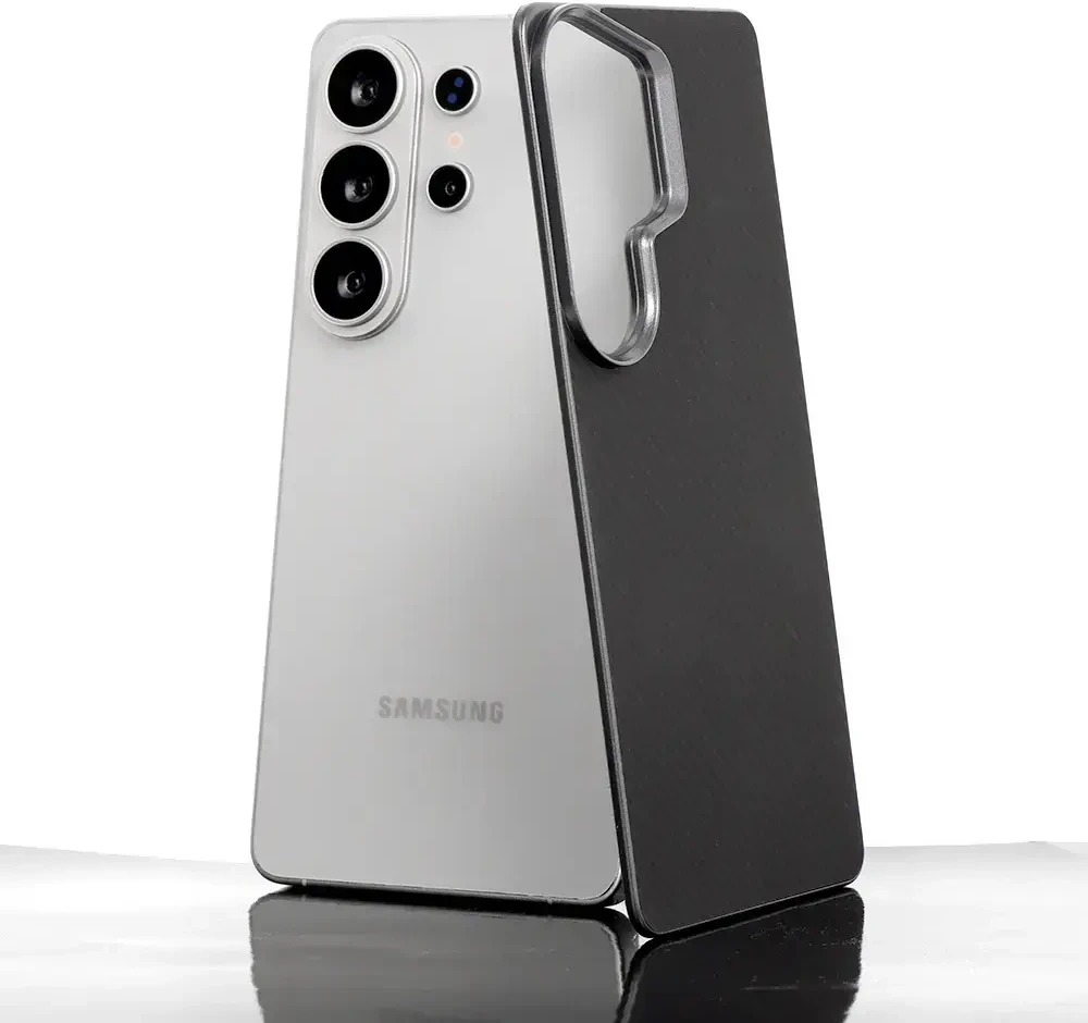 Dėklas Liavec Carbon Layer Magsafe Aramid Fiber Cover skirtas Samsung Galaxy S26 Ultra juodas