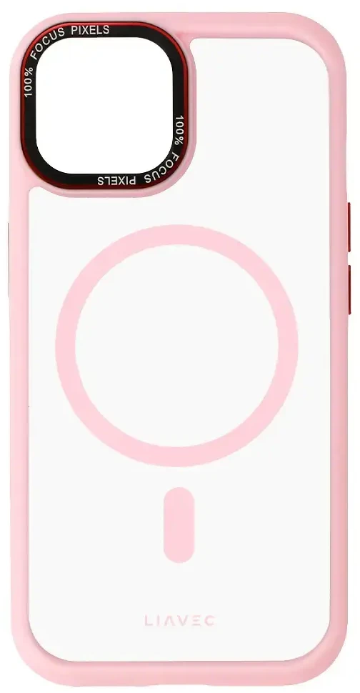 Liavec Hybrid Magsafe Clear dėklas skirtas Apple iPhone 15 rožinės spalvos