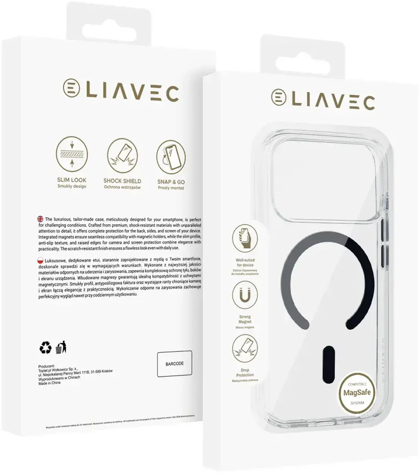 Liavec Pure dėklas skirtas iPhone 17 Pro juodos spalvos