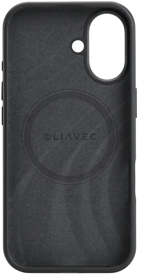 Liavec Silky dėklas su Metal Camera Frame skirtas Apple iPhone 17 juodos spalvos