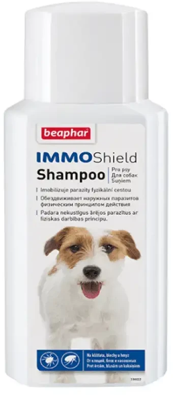 Beaphar Šunų šampūnas IMMO SHIELD nuo blusų, erkių, uodų ir kitų parazitų, 200 ml