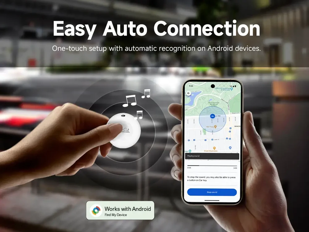 „Lifemate GPS Bluetooth LifeTag Tracker HD-P16-3 Android“ + baltas raktų pakabukas