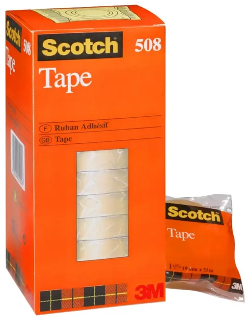 Lipni juosta „Staples Scotch 508“, 19 mm x 33 m, skaidri, Geltona