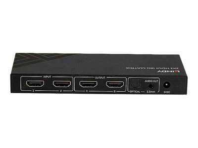 AV Jungiklis - LINDY 2x2 HDMI 18G Matrix Sujungimas ir Perjungimas, 4096x2160@60Hz, Juodas