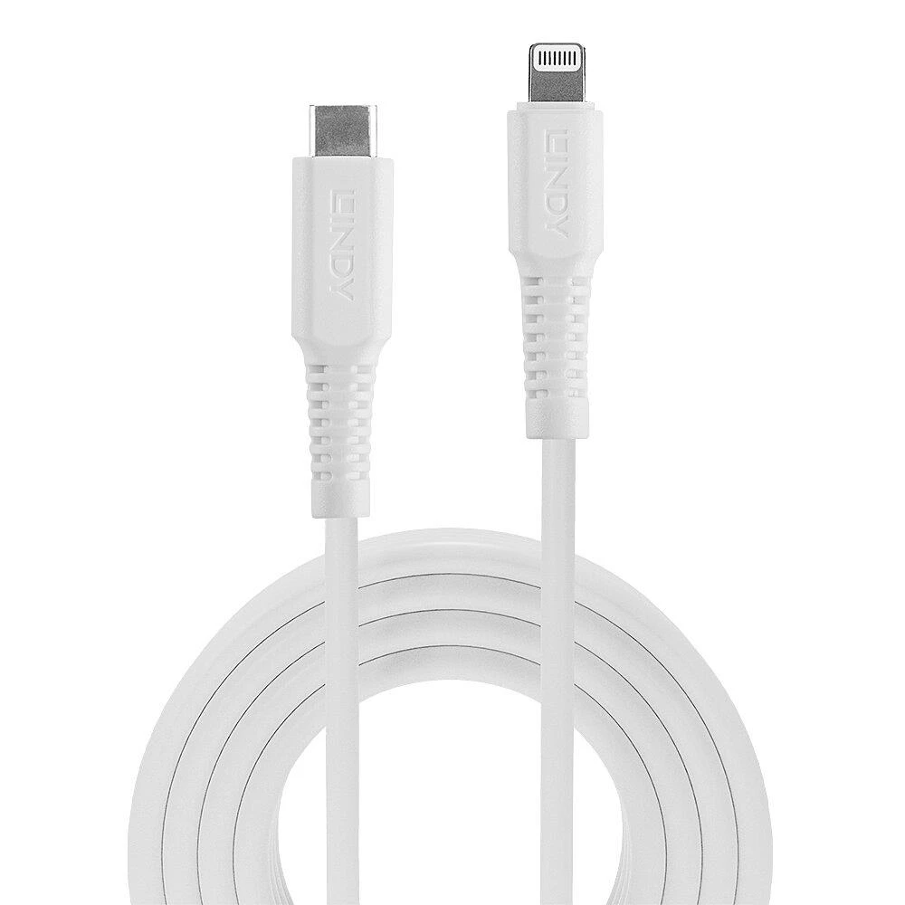 USB Kabelis - LINDY USB Type C į Lightning Laidas, M/M, 480Mbps, 3 m, Baltas