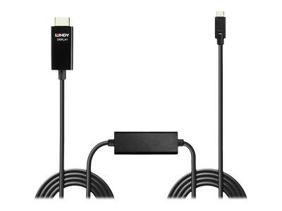 USB Adapteris - LINDY USB Type C į HDMI® 4K60 Adapteris, 18Gbps, 10 m, Juodas