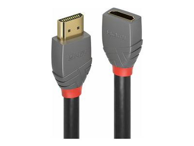 HDMI Laidas - LINDY Anthra Line HDMI Prailginimo Laidas, Didelės Spartos, M/F, 18Gbps, 4096x2160@60Hz, 0.5 m, Juodas