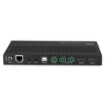 AV kodavimo įrenginys - LINDY 4K30 HDMI ir USB per IP sistemą, 4K@30Hz PoE RS-232