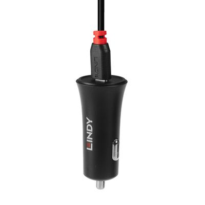 Automobilinis įkroviklis - LINDY 27W USB Type C PD automobilinis įkroviklis 12-24V DC