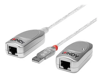 USB Prailginimo Laidas - LINDY USB 1.1 Cat.6 Prailginimo Laidas, 50 m, Skaidrus