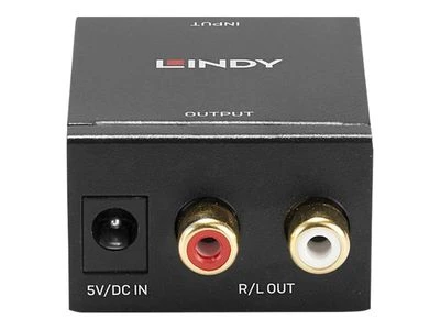 Garso Adapteris - LINDY TosLink ir Bendraašis į Phono DAC Adapteris, 24-bit/96KHz, Juodas