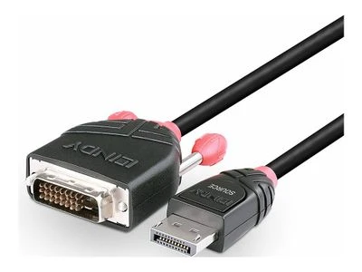 Adapteris - LINDY DisplayPort į DVI-D Adapterio Kabelis, 1920x1200@60Hz, 5 m, Juodas