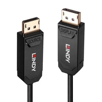 Lindy DisplayPort kabelio jungtys su Source ir Display žymėjimu